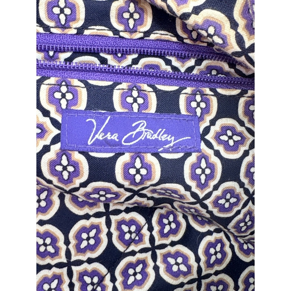 Vera Bradley Purple Paisley Ruffled Handbag Quilted Shoulder Tote Wallet Set - Picture 8 of 10